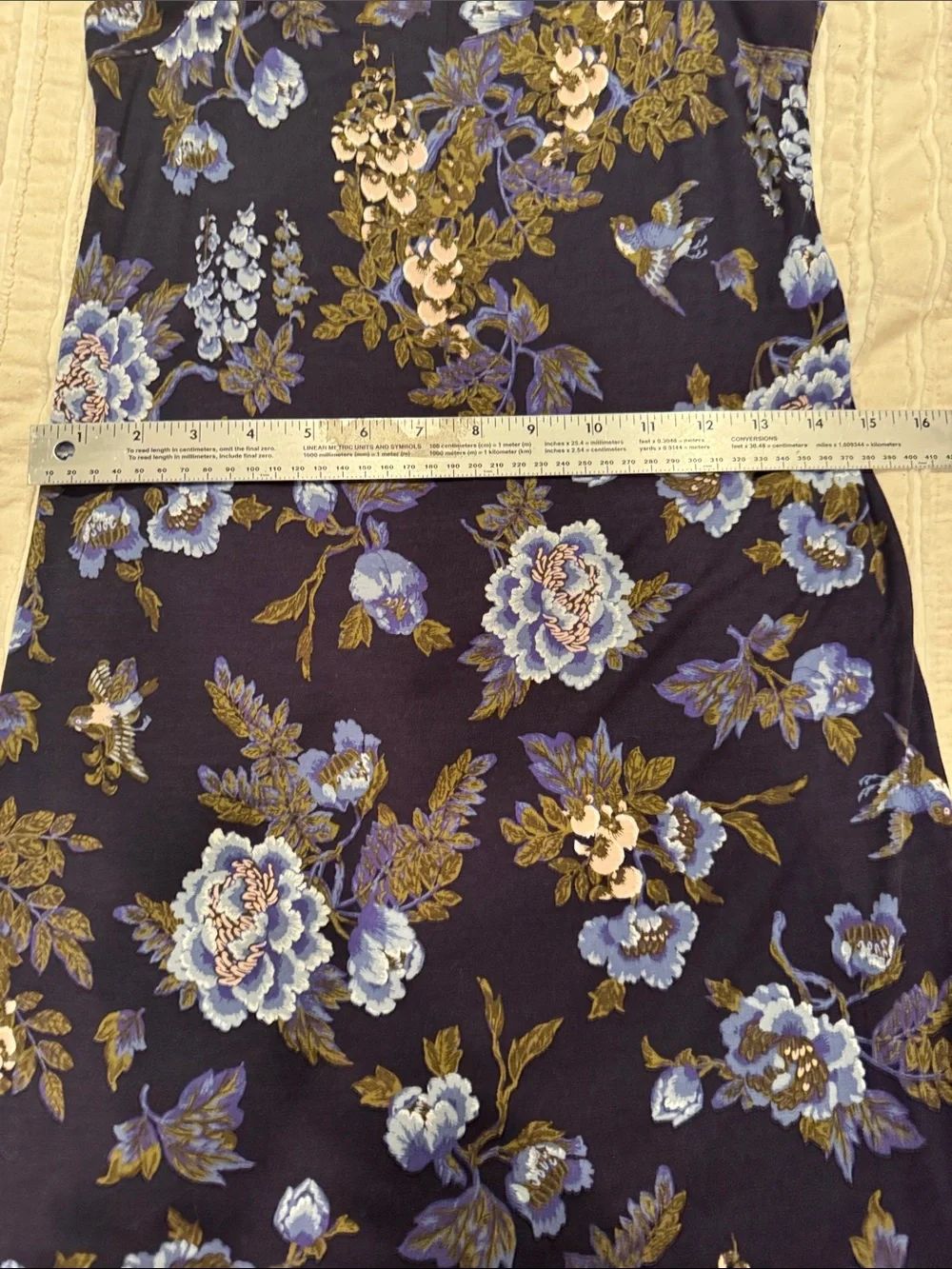 HANRO Floral Slip Sleep Gown Nightdress Blue Floral Print XS Luxury Loungewear